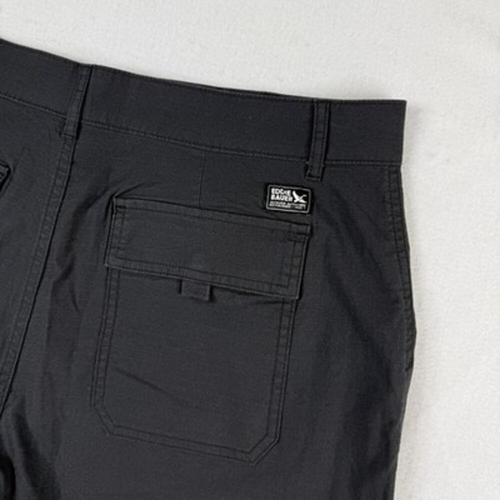 Eddie Bauer Ripstop Utility Shorts 14 Black Cotton Stretch Hiking Outdoor Womens